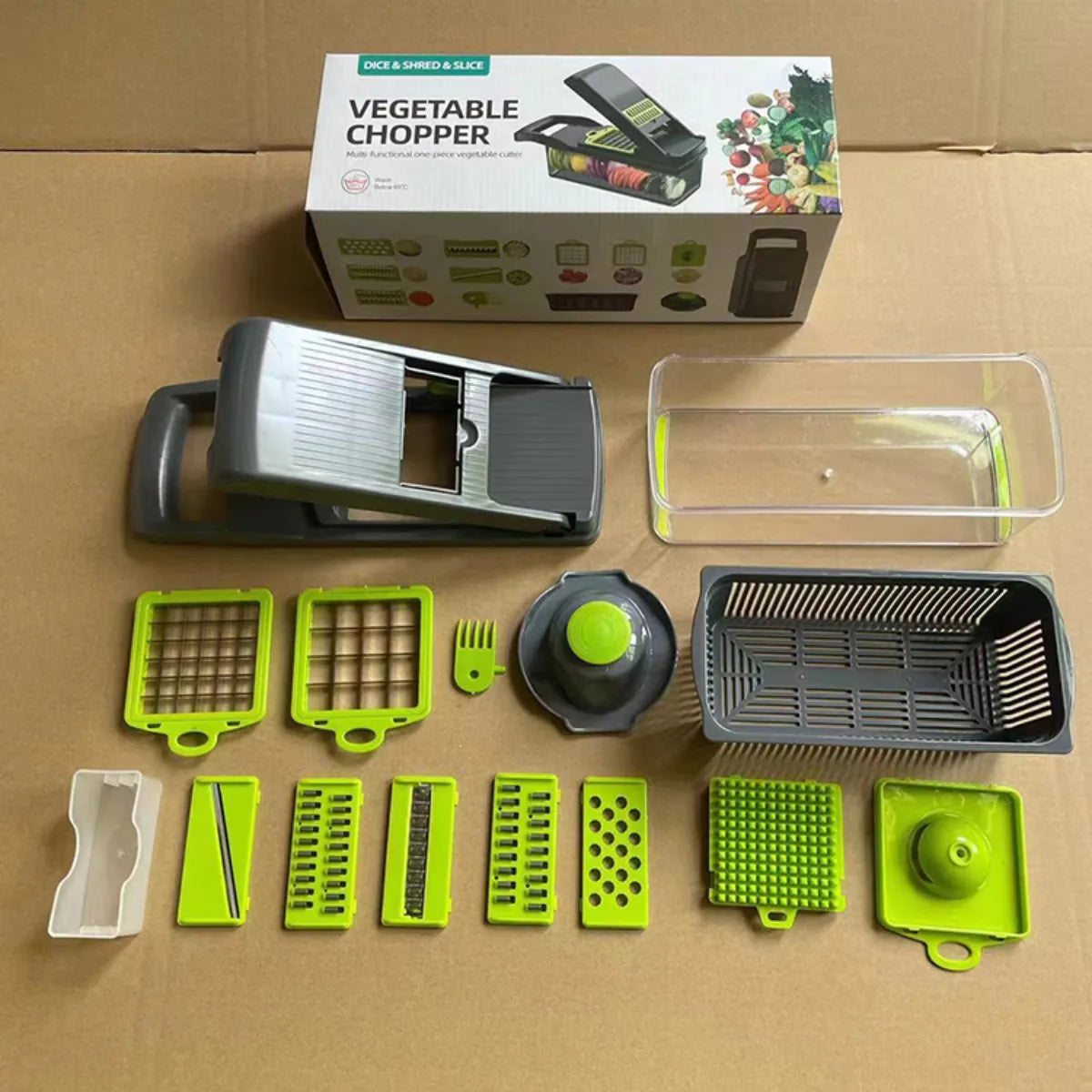 Vegetable Chopper: Multi-Functional Slicer, Dicer & Spiralizer with Container